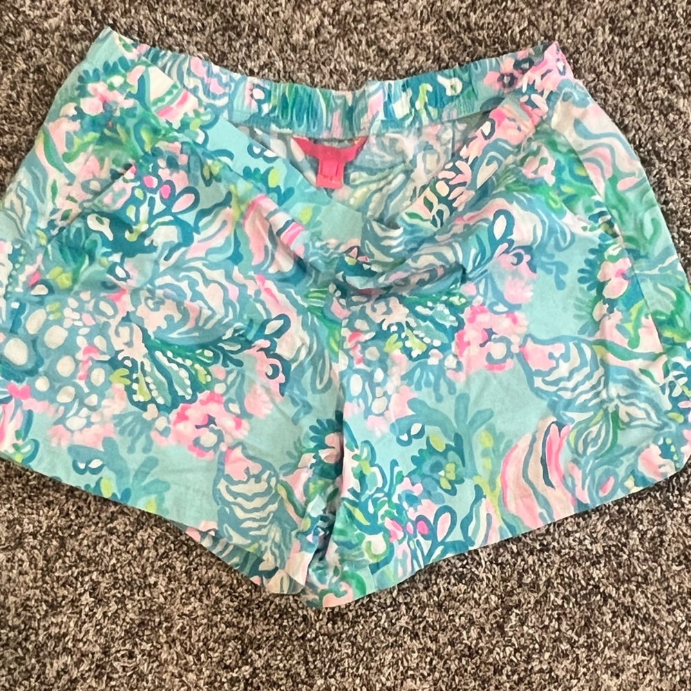 Lilly Pulitzer board shorts.